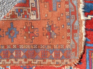 Very fine East Anatolian Kurdish rug with nearly full, silky pile. Stunning color. Good age- circa 1870.                