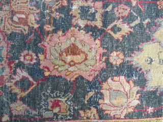 17th c. Safavid carpet fragment. Look at one just sold at Christies London for about $8000. (See pic). Mine is about 7 x 8ft. The Christies one is the same size but  ...