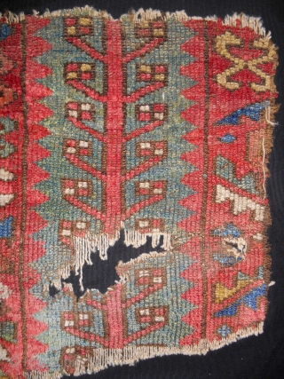 Rare striped East Anatolian rug fragment > 18th c.                        