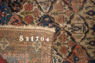 Old Bakhtiari rug. It has a line of abrash and a small tear in the middle. Supple wool and very nice, saturated colors, difficult to get them photographed correctly. 
The rug has  ...