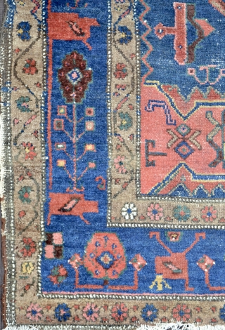 Kurdish antique rug, possibly Sanjabi. A few low areas, but still a beauty.

204x135cm/6'8''x4'5''                    