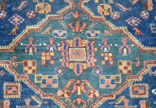 Kurdish antique rug, possibly Sanjabi. A few low areas, but still a beauty.

204x135cm/6'8''x4'5''                    