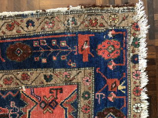 Kurdish antique rug, possibly Sanjabi. A few low areas, but still a beauty.

204x135cm/6'8''x4'5''                    