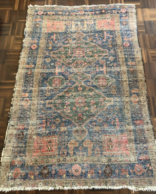 Kurdish antique rug, possibly Sanjabi. A few low areas, but still a beauty.

204x135cm/6'8''x4'5''                    