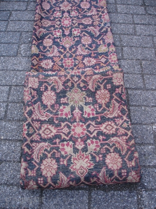 Antique Karabagh Shusha Herati design kelleh. South Caucasus. In somewhat battered state, as found, unwashed. 

478cmx206cm/15' 8"x 6' 9"              