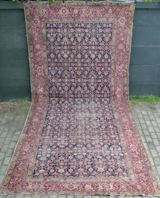 Antique Karabagh Shusha Herati design kelleh. South Caucasus. In somewhat battered state, as found, unwashed. 

478cmx206cm/15' 8"x 6' 9"              