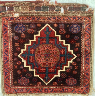 Bagface with Mamluk star design, possibly Ersari (c.f. Nagel auction 7 september 2010 lot 283), or yes, Sirdjan Afshar/Baluch.

70x67 cm             