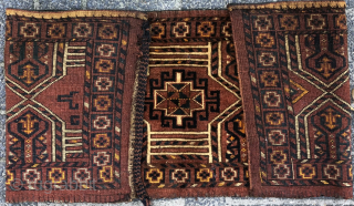 Antique Turkmen Kejebe (Ersari?) torba. Generaly in good shape, but unfortunately, it has a little moth damage.

134cm x 42cm

52,7 inch x 16,5 inch          