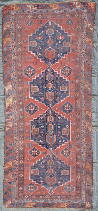 Antique Caucasian runner. 502x107cm (16' 6''x 3' 6'')                         