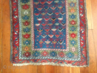 Caucasian prayer rug, late 19th, early 20th century. Size is 2' 7" x 3' 9" including fringe. Well maintained, original condition, no repairs other than an old 2-inch repair to selvage. Has  ...