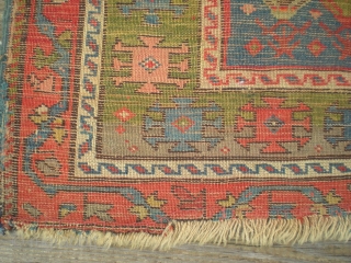 Caucasian prayer rug, late 19th, early 20th century. Size is 2' 7" x 3' 9" including fringe. Well maintained, original condition, no repairs other than an old 2-inch repair to selvage. Has  ...