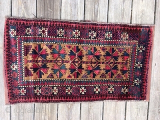 Antique or near-antique complete Baluch (Belouch, Baluchi) Balisht, all original with no repairs, excellent condition with very minor wear, soft lustrous wool and great, well saturated colors and well executed Tree of  ...