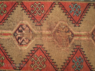 Bakhshayesh long rug, 8' 2" X 3' 3", later 19th century, wool on wool. Heavy wear to foundation limited to central area; sides have good even pile; middle field has low even  ...