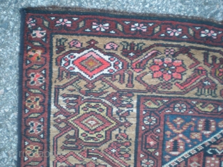 Old Kurdish rug, very good condition overall with medium even pile, no repairs, excepting machine overcast selvage. Weaver's personal touch of abrash between medallions. Early 1900's, size 6' 8" x 3' 8"  ...