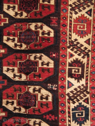 Chodor main carpet from the second quarter of the 19th
century with exceptional colors and a sublime abrash--
in excellent condition. (7'5" X 12'3")           