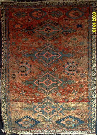 Kuba Soumac with unusual and finely executed design
details from the 4th quarter of the 19th century.
(i.e. Dimensions 7'2' X 5')
             