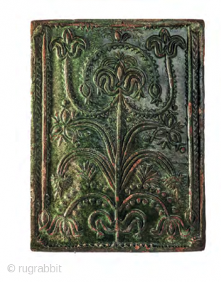 Set of 6 stove tiles, Transylvania, Kalotaszeg region, 1800-1840, 29x21,5cm each, wonderful tree of life drawing full with symbols of fertility and with a flowering tulip on its top showing the mystic  ...