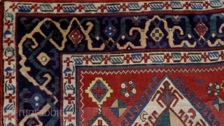 Shulaver Kazak rug, Cacasus, 19th century with fantastic cloud-band borders, a straight line from the anatolian middle-age weaving traditions. Very well preserved condition, healthy side cords and ends. Lower pile in the  ...