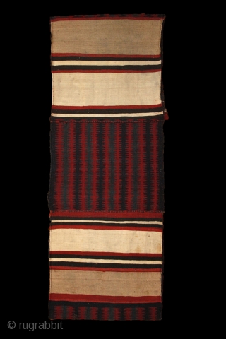 Caucasian camel bag, most probably from Bordjalu area, 19th century, wonderful contemporary-like drawing, just like an op-art painting, all natural colours, soft wool and very fine weave with soft handle. 1 old  ...