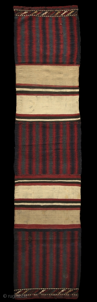 Caucasian camel bag, most probably from Bordjalu area, 19th century, wonderful contemporary-like drawing, just like an op-art painting, all natural colours, soft wool and very fine weave with soft handle. 1 old  ...