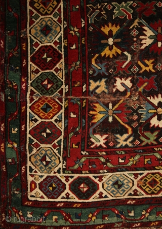 CELEBRATION OF COLORS.... Gendje kazak rug with colors, colors and colors.... one of the best colored rugs i've ever had. All of them are natural of course, deeply saturated, fresh and striking....  ...