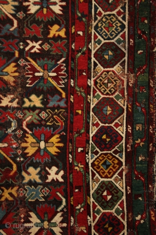 CELEBRATION OF COLORS.... Gendje kazak rug with colors, colors and colors.... one of the best colored rugs i've ever had. All of them are natural of course, deeply saturated, fresh and striking....  ...