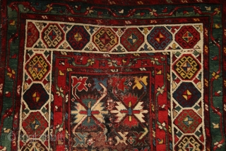 CELEBRATION OF COLORS.... Gendje kazak rug with colors, colors and colors.... one of the best colored rugs i've ever had. All of them are natural of course, deeply saturated, fresh and striking....  ...