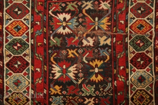 CELEBRATION OF COLORS.... Gendje kazak rug with colors, colors and colors.... one of the best colored rugs i've ever had. All of them are natural of course, deeply saturated, fresh and striking....  ...