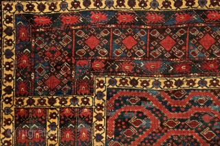 Mythic turkmen Beshir ‘snake/dragon/cloudband’ main carpet from the 19th century. 
Have you ever seen such a complex border system on that type? Dozens of scorpions (?) in border’s partly blue water. The  ...