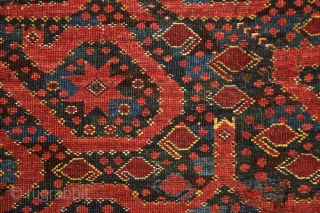 Mythic turkmen Beshir ‘snake/dragon/cloudband’ main carpet from the 19th century. 
Have you ever seen such a complex border system on that type? Dozens of scorpions (?) in border’s partly blue water. The  ...