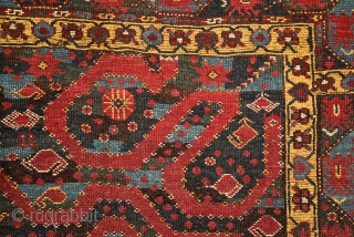 Mythic turkmen Beshir ‘snake/dragon/cloudband’ main carpet from the 19th century. 
Have you ever seen such a complex border system on that type? Dozens of scorpions (?) in border’s partly blue water. The  ...