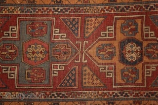 East anatolian 'Holbein' rug, mid. 19th cent. 100x266 cm. In almost 100% perfect, original condition, with full meaty pile all over, only 2-3 small corroded spots of browns. century. The material is  ...