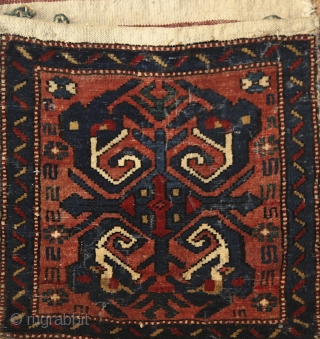 whirling dragons from the Caucasus... double (Lesghi?) bag, archaic drawing with stylized whirling dragons, coming from the earlier caucasian design pool, similar to the elements of the caucasian dragon rugs of the  ...