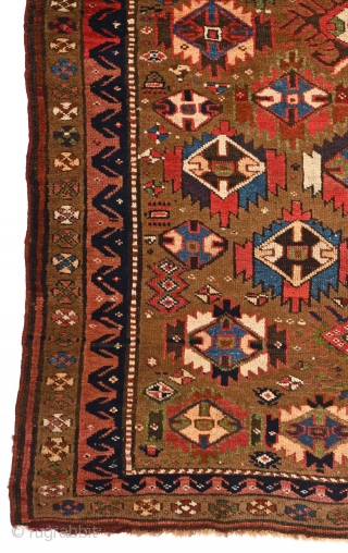 "If there is a virtue in the world at which we should always aim, it is cheerfulness." Edward g. Bulwer-Lytton. Joyful 'Sauj Bulagh' kurdish tribal rug, North-west Persia, 19th century, Soft &  ...