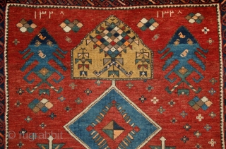 Shamkir/Tovuz rug with a free soul! wonderful opened, floating atmosphere….. Real, non-commercial village work of art with individual way of using the tradition. Note the slight border, which kept its visual power  ...