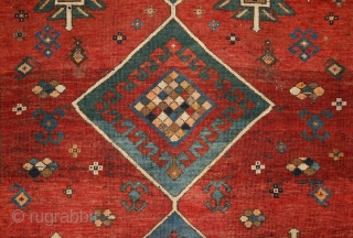 Shamkir/Tovuz rug with a free soul! wonderful opened, floating atmosphere….. Real, non-commercial village work of art with individual way of using the tradition. Note the slight border, which kept its visual power  ...