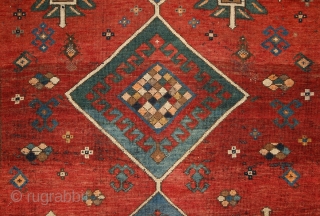 Shamkir/Tovuz rug with a free soul! wonderful opened, floating atmosphere….. Real, non-commercial village work of art with individual way of using the tradition. Note the slight border, which kept its visual power  ...