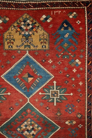 Shamkir/Tovuz rug with a free soul! wonderful opened, floating atmosphere….. Real, non-commercial village work of art with individual way of using the tradition. Note the slight border, which kept its visual power  ...