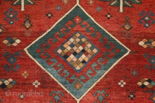 Shamkir/Tovuz rug with a free soul! wonderful opened, floating atmosphere….. Real, non-commercial village work of art with individual way of using the tradition. Note the slight border, which kept its visual power  ...