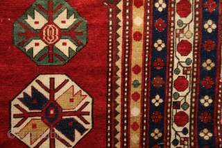 Lambalo kazak rug with 5 borders, dated in the main field *270 (1270/1854), 200x125 cm, wool on wool with more than perfect natural colors... the bests what that type can have. Every  ...