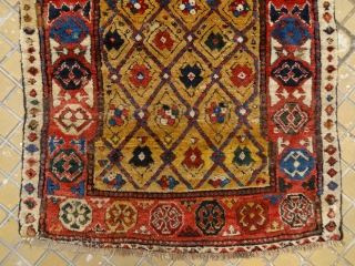 "Sleep is the best meditation." - Dalai Lama. ‘Yatak’/sleeping rug, Caucasus, Zakatala, early 1800’s. Extremly meaty/long pile all over, old reapirs as you can see on the pics, glowing / saturated /  ...