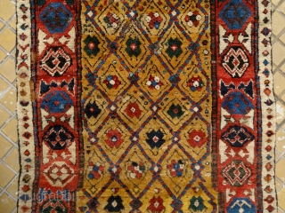 "Sleep is the best meditation." - Dalai Lama. ‘Yatak’/sleeping rug, Caucasus, Zakatala, early 1800’s. Extremly meaty/long pile all over, old reapirs as you can see on the pics, glowing / saturated /  ...