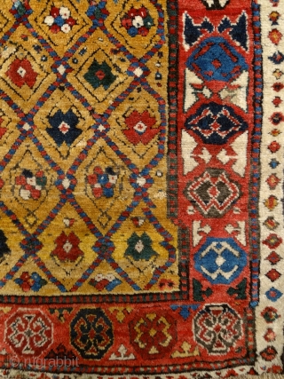 "Sleep is the best meditation." - Dalai Lama. ‘Yatak’/sleeping rug, Caucasus, Zakatala, early 1800’s. Extremly meaty/long pile all over, old reapirs as you can see on the pics, glowing / saturated /  ...