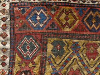 "Sleep is the best meditation." - Dalai Lama. ‘Yatak’/sleeping rug, Caucasus, Zakatala, early 1800’s. Extremly meaty/long pile all over, old reapirs as you can see on the pics, glowing / saturated /  ...