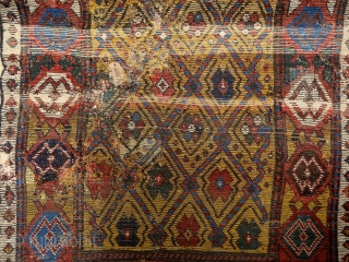 "Sleep is the best meditation." - Dalai Lama. ‘Yatak’/sleeping rug, Caucasus, Zakatala, early 1800’s. Extremly meaty/long pile all over, old reapirs as you can see on the pics, glowing / saturated /  ...