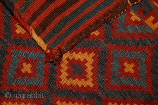 Meymaneh / Maimana bag, Afghanistan, late 19th/early 20th century, wool on wool. Great organic colors, super soft wool, cool design. More pieces: http://rugrabbit.com/profile/5160          