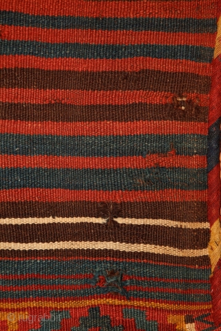 Meymaneh / Maimana bag, Afghanistan, late 19th/early 20th century, wool on wool. Great organic colors, super soft wool, cool design. More pieces: http://rugrabbit.com/profile/5160          