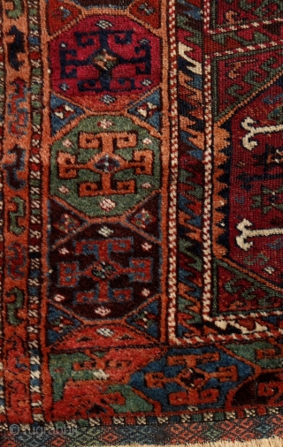 Reshwan rug, ca. 1870., Eastern Anatolia, 170x120cm. Pre-commercial, tribal piece. Magnific, elegant, deeply saturated all organic dyes incl. many refreshing greens.... glowing, silky wool. Original kilim finishing on both ends with Cicim  ...