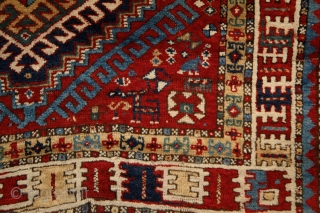 Rural, free & real. Charismatic village rug from the Caucasus. Somewhere in the Gazakh/Fakhralo area, 19th century. Great condition with good pile. Perfect, shining, living colors. More pieces here: http://rugrabbit.com/profile/5160   