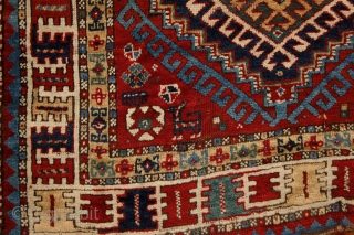 Rural, free & real. Charismatic village rug from the Caucasus. Somewhere in the Gazakh/Fakhralo area, 19th century. Great condition with good pile. Perfect, shining, living colors. More pieces here: http://rugrabbit.com/profile/5160   